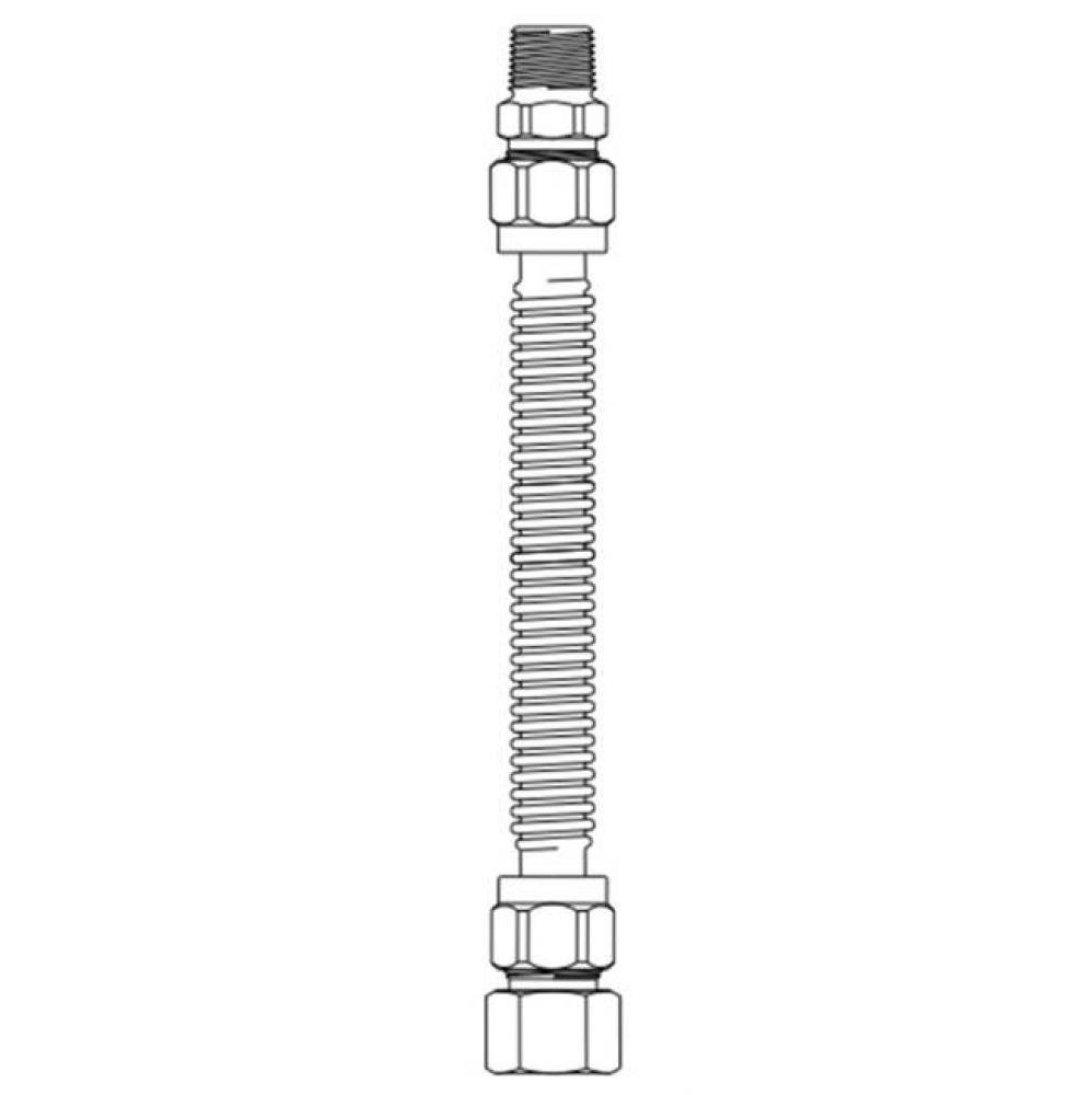 CSS GAS CONN 3/8'' OD NUT X NUT X 28'' NON CSA