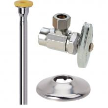 Brasscraft R1912DLX C - Toilet Mt Supply Kit - Ang/Riser - 1/2'' Nom Sweat X 3/8'' Od Comp X 12'&