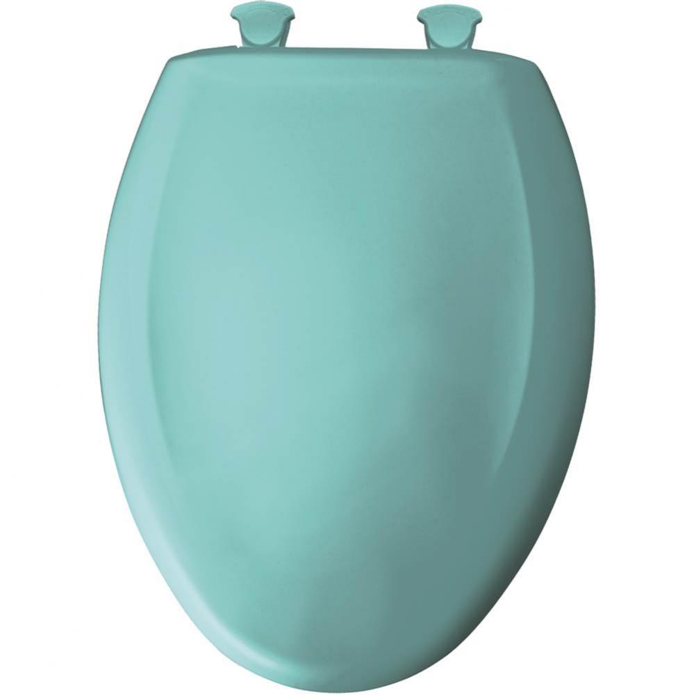 Elongated Plastic Toilet Seat in Surf Green with STA-TITE Seat Fastening System, Easy-Clean &