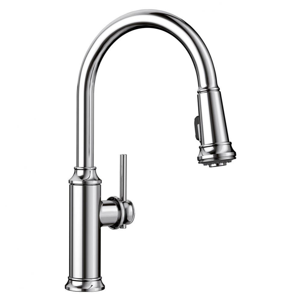 Empressa High Arc Pull-Down Dual-Spray Kitchen Faucet - Chrome