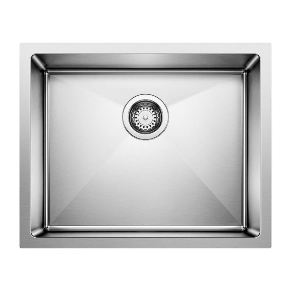 Quatrus R15 22'' Single Bowl Undermount Stainless Steel Kitchen Sink