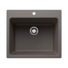 Blanco 443116 - Liven SILGRANIT 25'' Single Bowl Dual Mount Laundry Sink - Volcano Gray