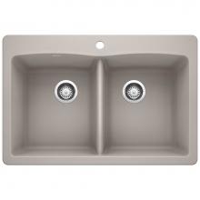 Blanco 442748 - Diamond Equal Double Dual Mount - Concrete Gray