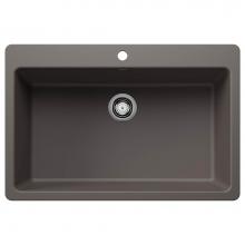 Blanco 443200 - Liven SILGRANIT 33'' Super Single Dual Mount Kitchen Sink - Volcano Gray