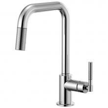 Brizo 63053LF-PC - Litze® Pull-Down Faucet with Square Spout and Knurled Handle