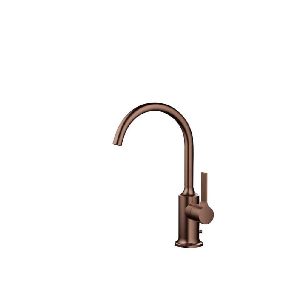 Single-lever lavatory mixer with drain