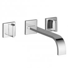 Dornbracht 36717782-000010 - MEM Wall-Mounted Three-Hole Lavatory Mixer Without Drain In Polished Chrome