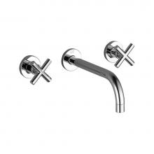 Dornbracht 36717892-000010 - Tara Wall-Mounted Three-Hole Lavatory Mixer Without Drain In Polished Chrome