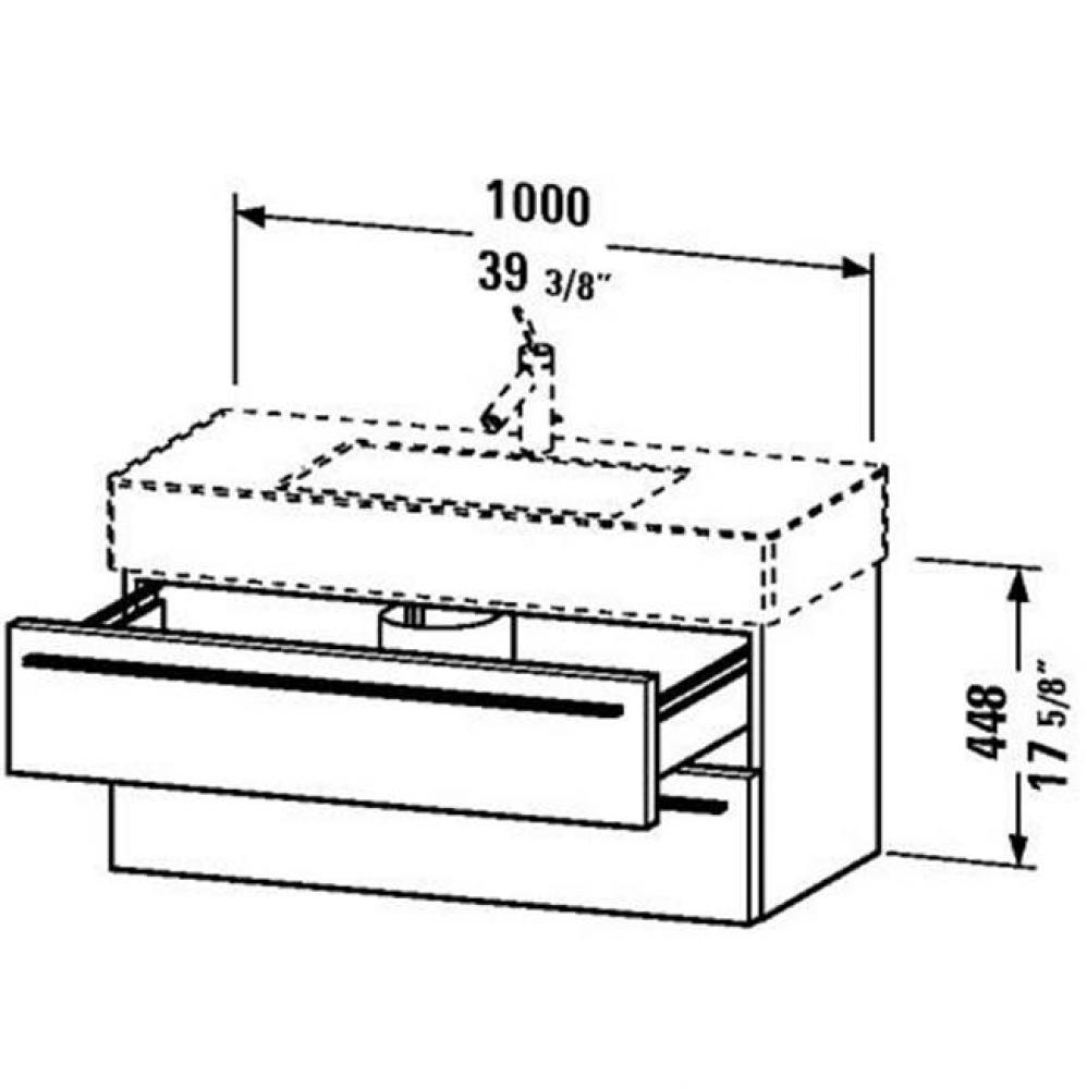 Duravit X-Large Wall-Mount Vanity Unit Walnut Brushed