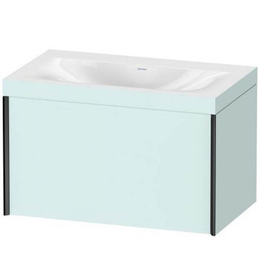 Duravit XViu One Drawer C-Bonded Wall-Mount Vanity Kit Light Blue