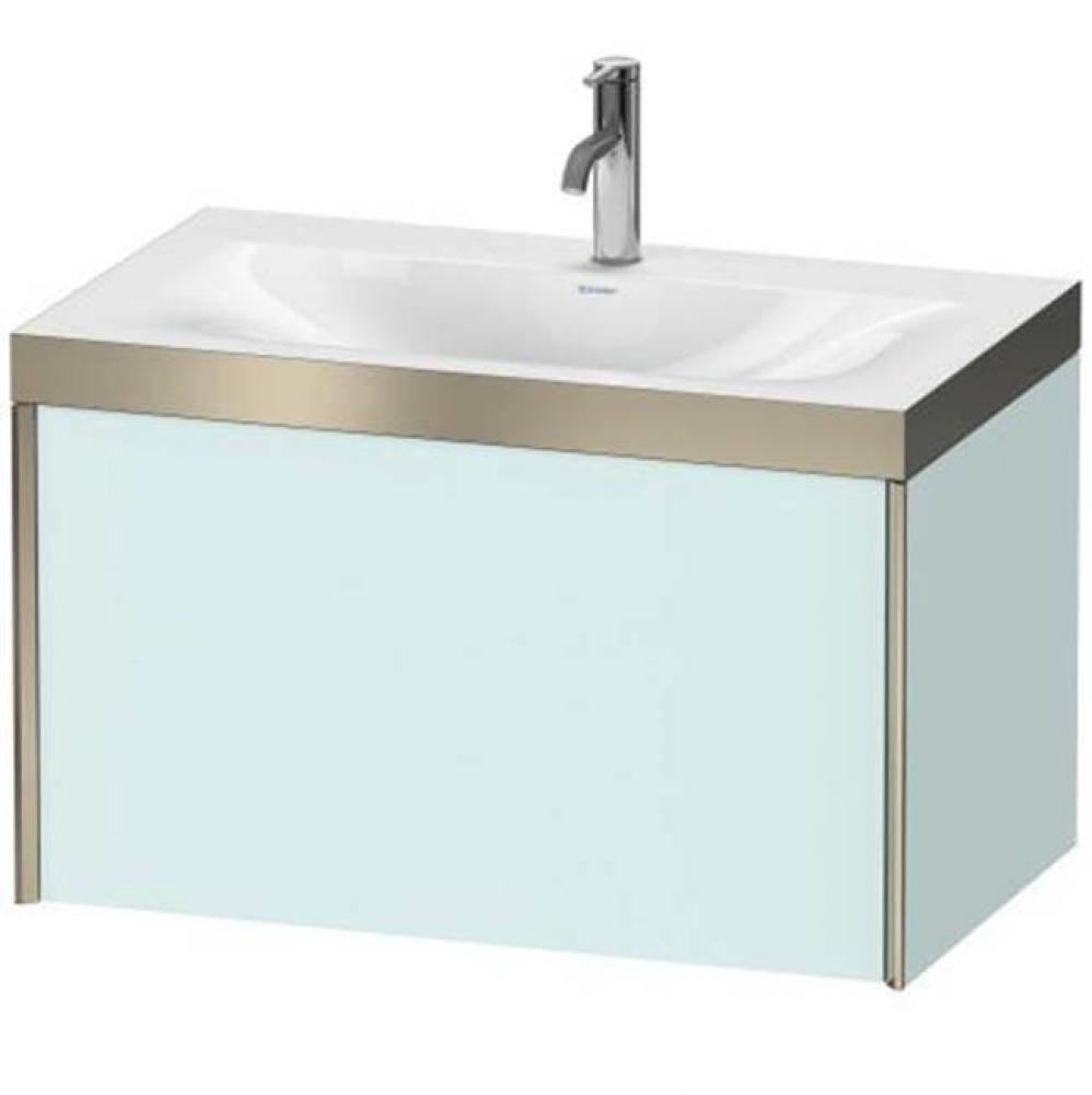 Duravit XViu One Drawer C-Bonded Wall-Mount Vanity Kit Light Blue