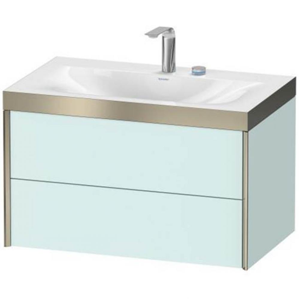 Duravit XViu Two Drawer C-Bonded Wall-Mount Vanity Kit Light Blue