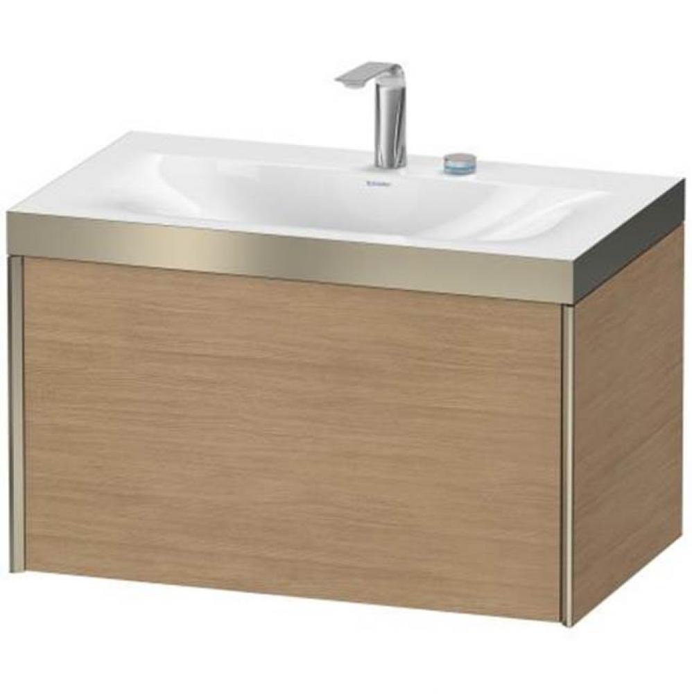 Duravit XViu One Drawer C-Bonded Wall-Mount Vanity Kit Pine Terra