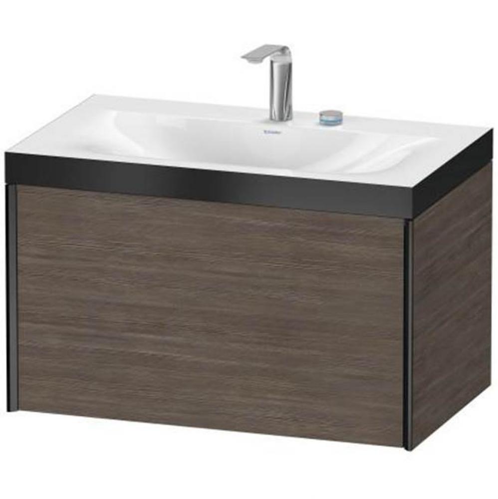 Duravit XViu One Drawer C-Bonded Wall-Mount Vanity Kit Silver Pine