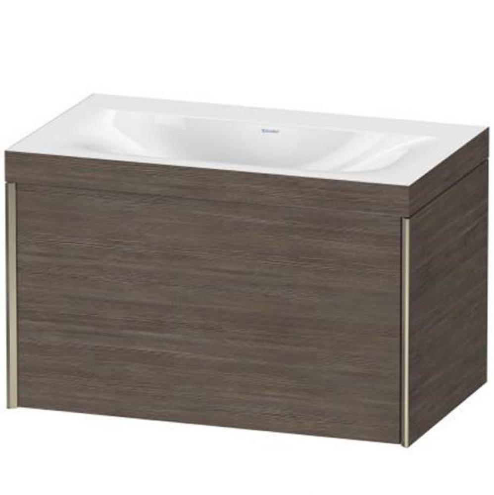 Duravit XViu One Drawer C-Bonded Wall-Mount Vanity Kit Silver Pine