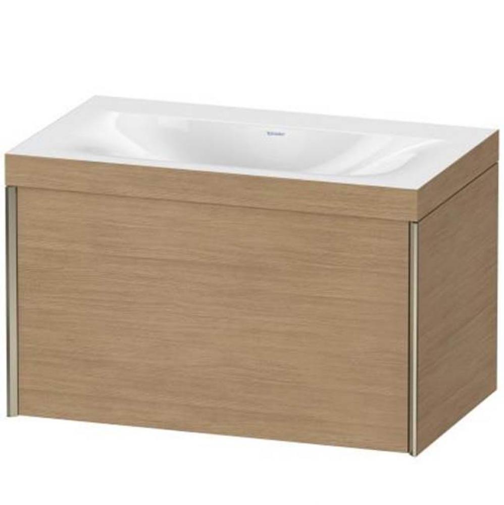 Duravit XViu One Drawer C-Bonded Wall-Mount Vanity Kit Pine Terra