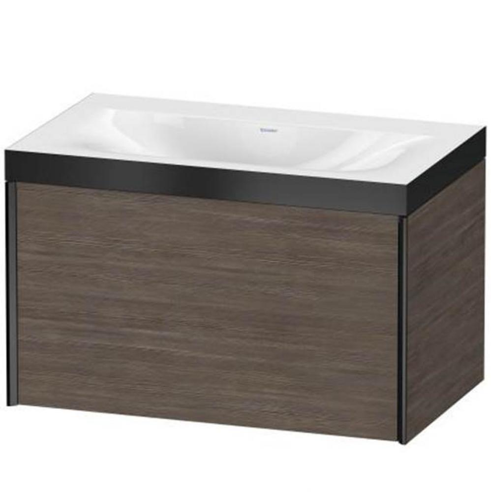 Duravit XViu One Drawer C-Bonded Wall-Mount Vanity Kit Silver Pine