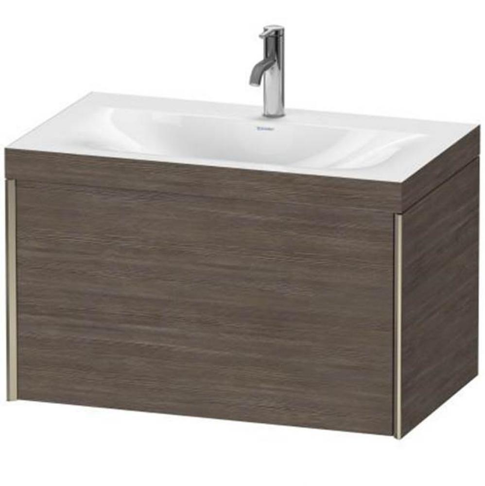 Duravit XViu One Drawer C-Bonded Wall-Mount Vanity Kit Silver Pine