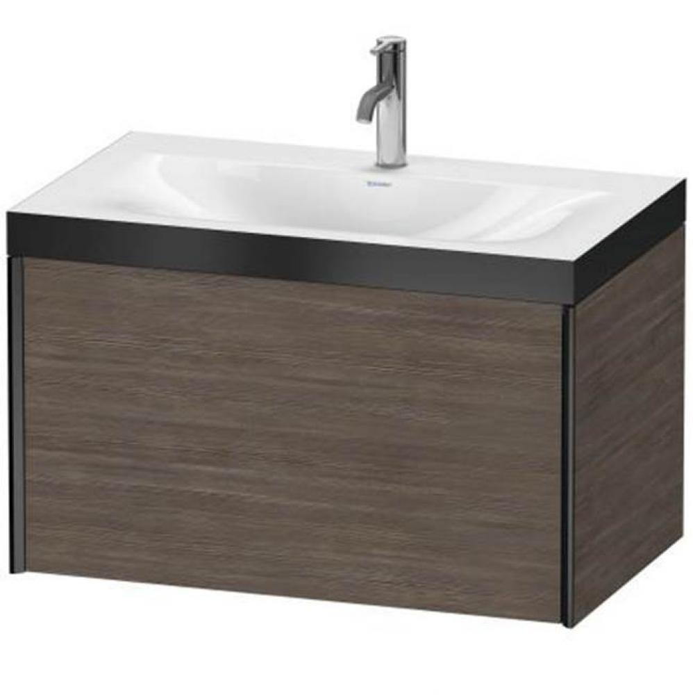 Duravit XViu One Drawer C-Bonded Wall-Mount Vanity Kit Silver Pine