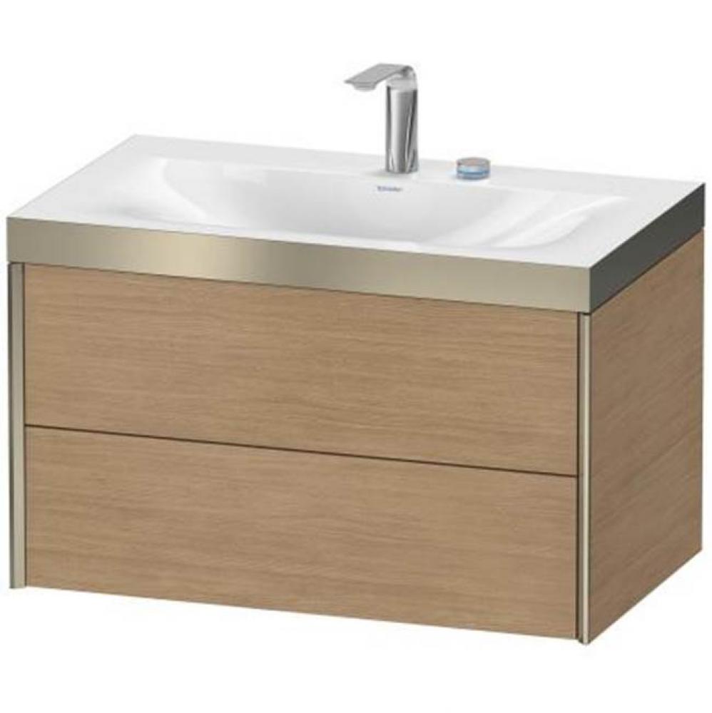 Duravit XViu Two Drawer C-Bonded Wall-Mount Vanity Kit Pine Terra