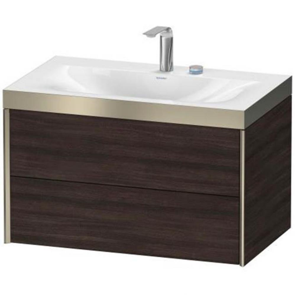 Duravit XViu Two Drawer C-Bonded Wall-Mount Vanity Kit European Oak