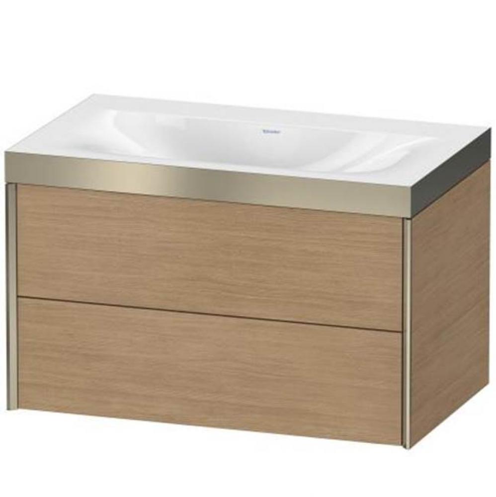 Duravit XViu Two Drawer C-Bonded Wall-Mount Vanity Kit Pine Terra