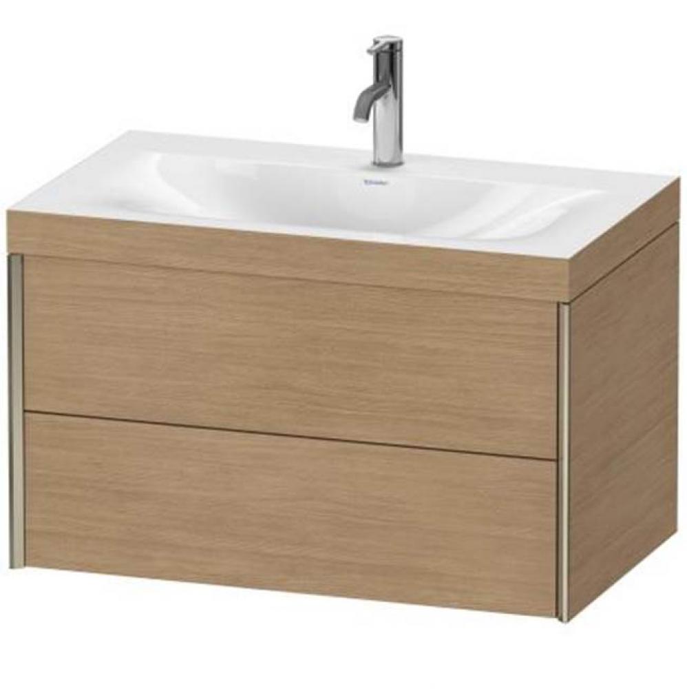 Duravit XViu Two Drawer C-Bonded Wall-Mount Vanity Kit Pine Terra