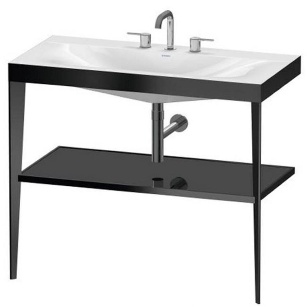 Duravit XViu C-Bonded Set With Metal Console  Black High Gloss