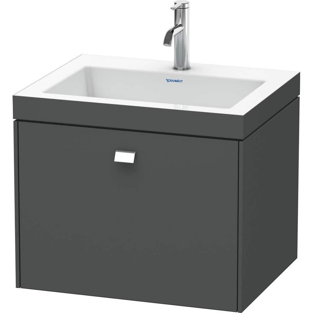 Brioso One Drawer C-Bonded Wall-Mount Vanity Kit Graphite