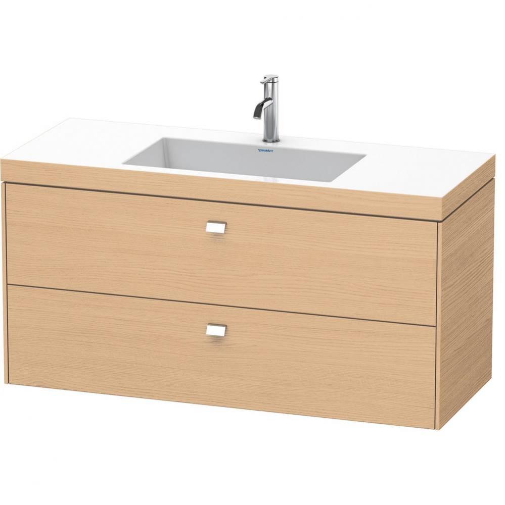 Brioso Two Drawer C-Bonded Wall-Mount Vanity Kit Natural Oak