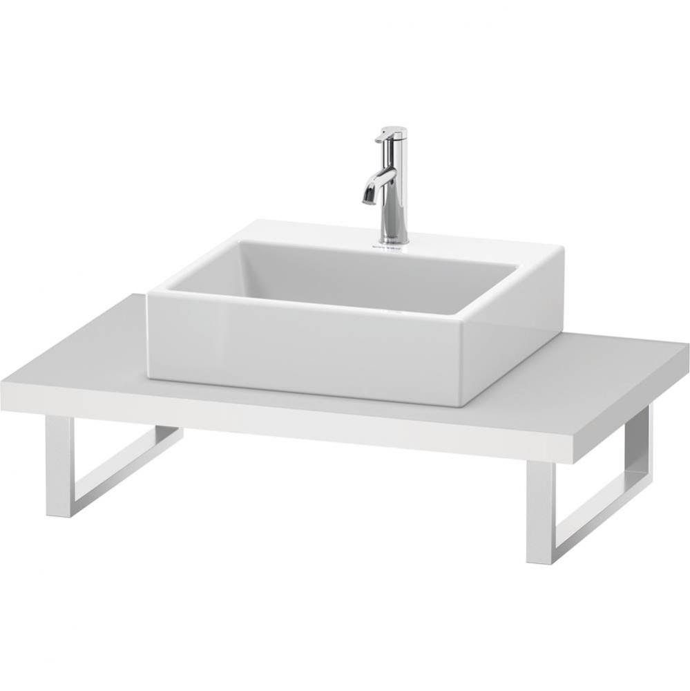 L-Cube Console with One Sink Cut-Out White