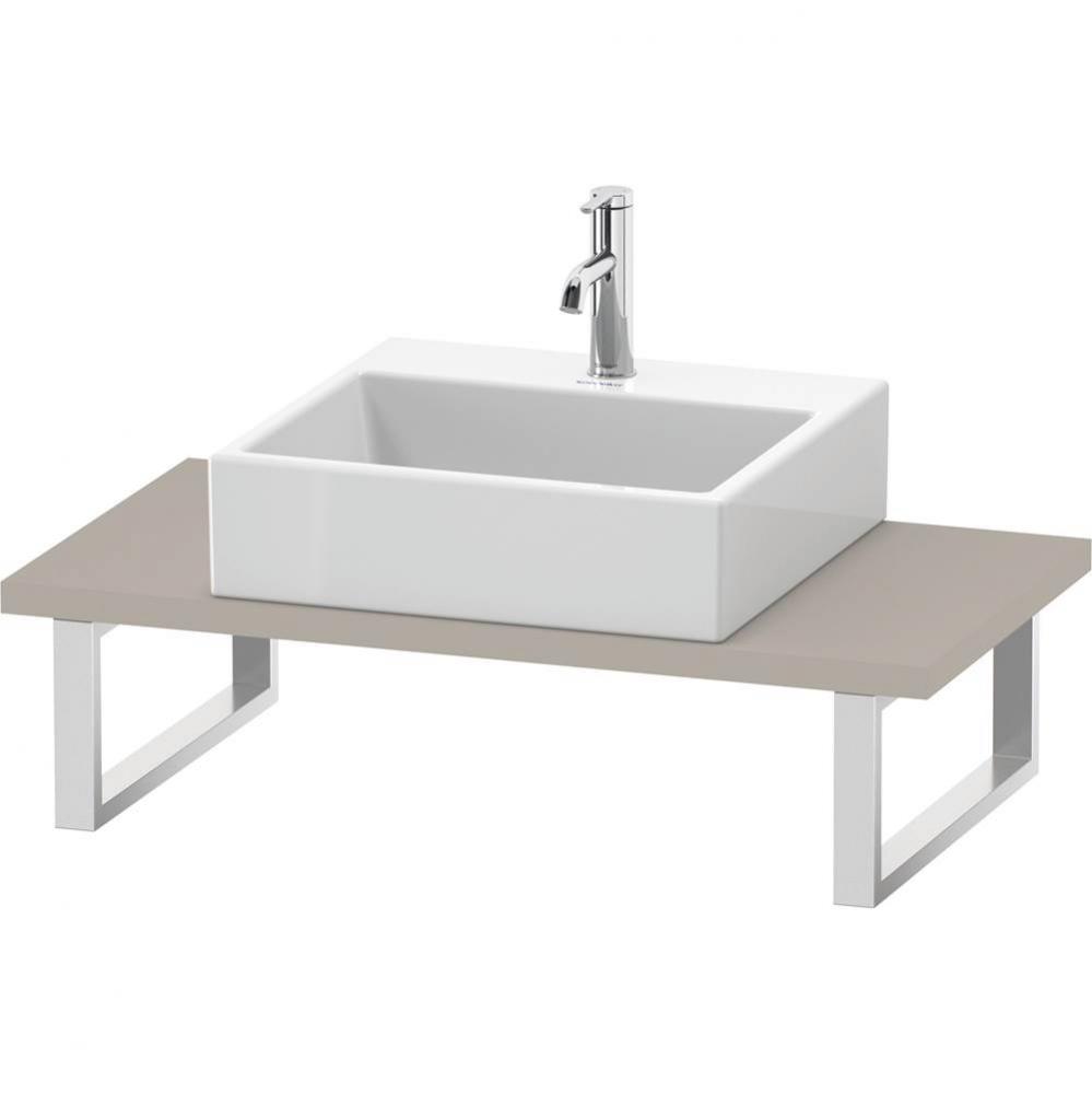 L-Cube Console with One Sink Cut-Out Taupe