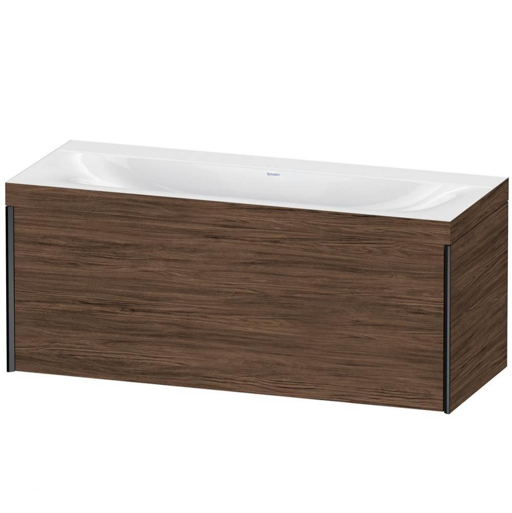 XViu One Drawer C-Bonded Wall-Mount Vanity Kit Walnut Dark