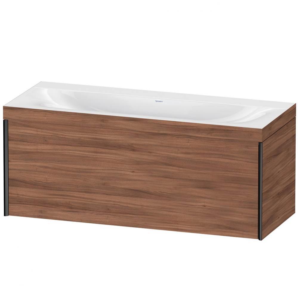 XViu One Drawer C-Bonded Wall-Mount Vanity Kit Walnut