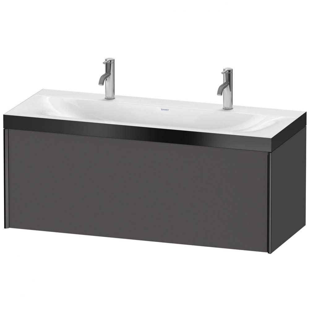 XViu One Drawer C-Bonded Wall-Mount Vanity Kit Graphite