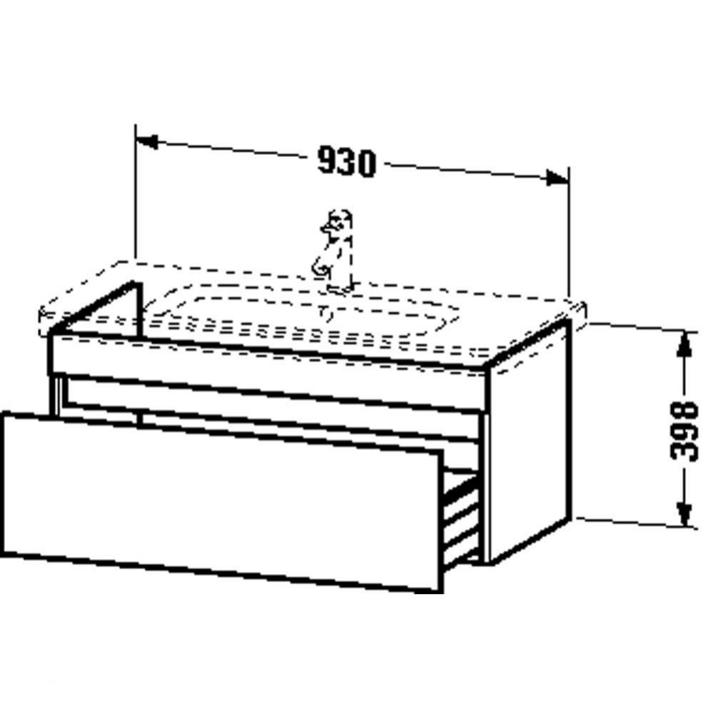 Duravit DuraStyle One Drawer Wall-Mount Vanity Unit Basalt|White