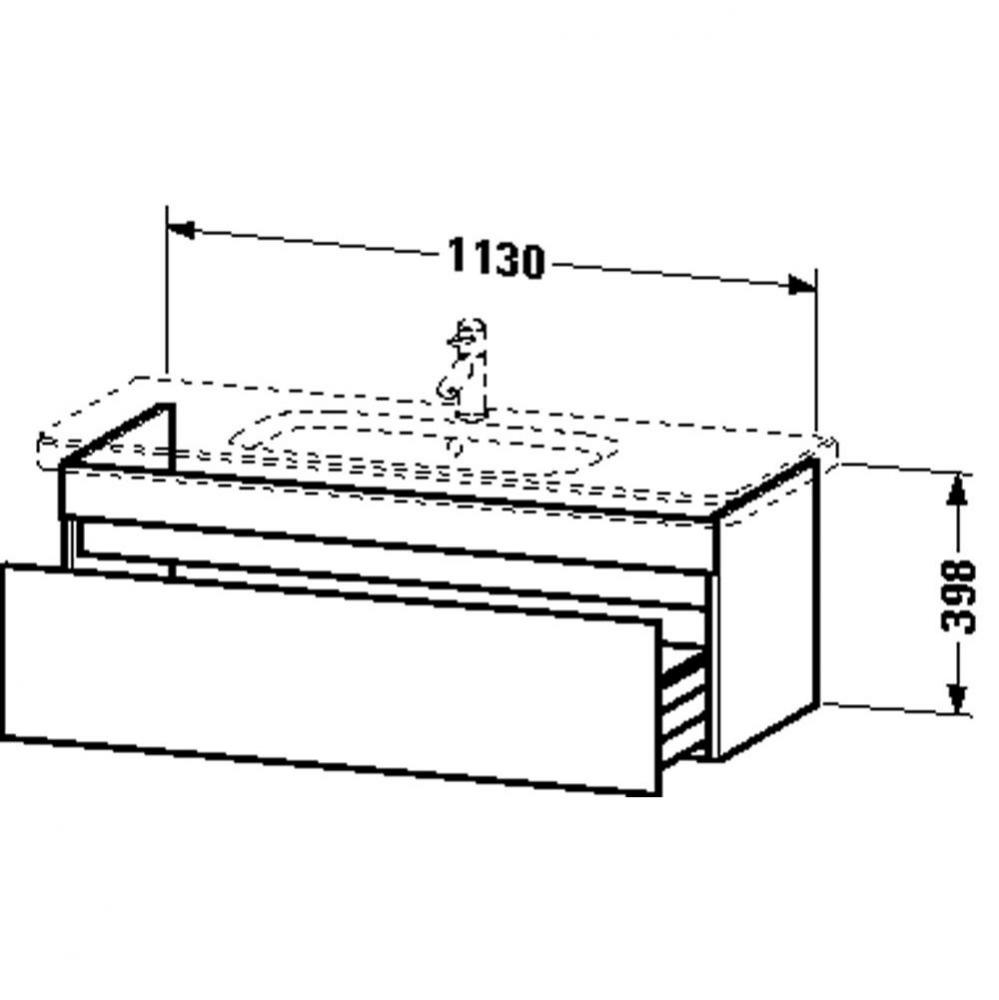 Duravit DuraStyle One Drawer Wall-Mount Vanity Unit Chestnut Dark|Basalt