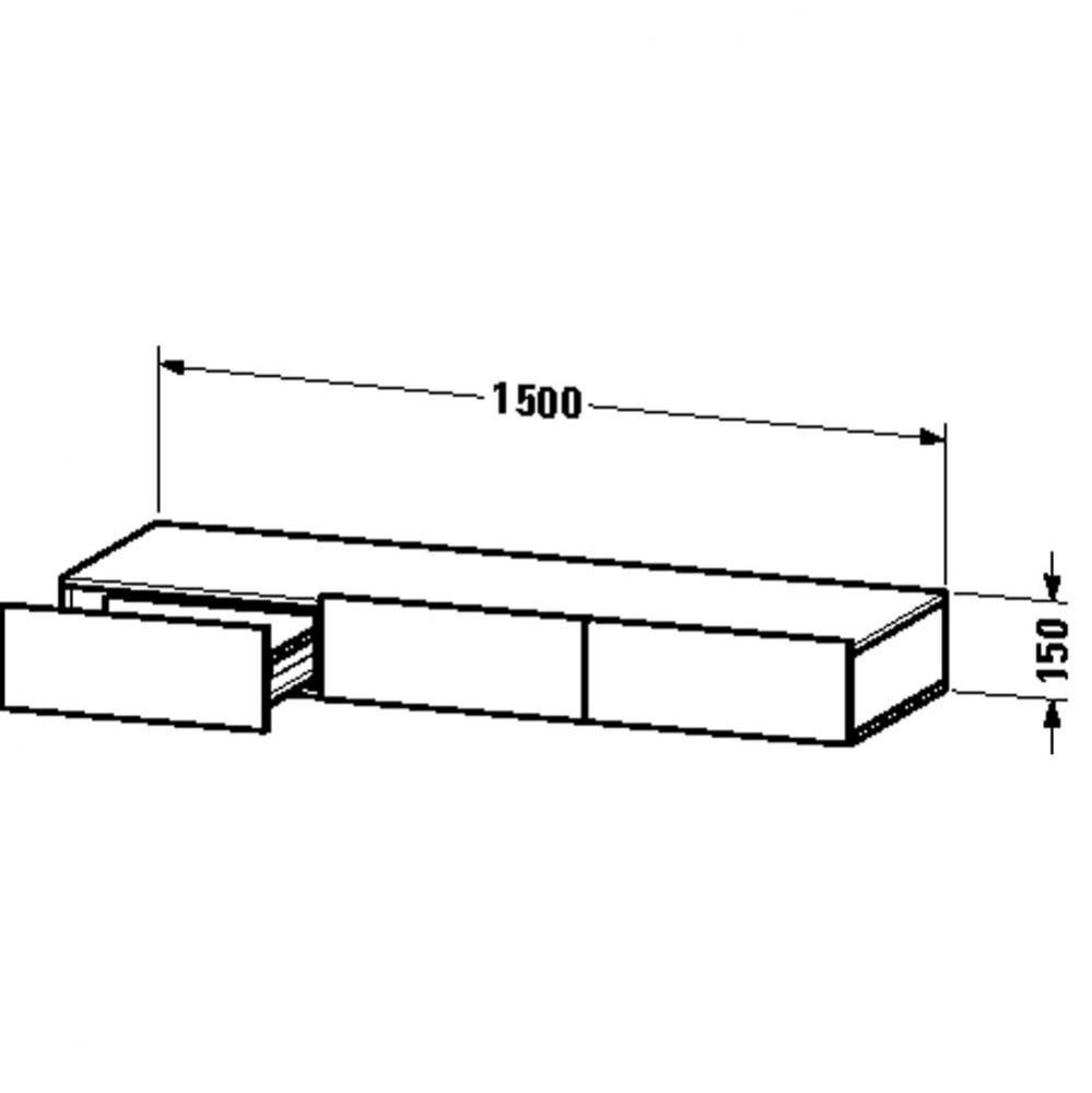 Duravit DuraStyle Shelf With Drawer  Chestnut Dark