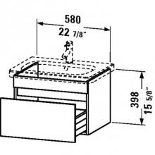 Duravit DS638002243 - Duravit DuraStyle One Drawer Wall-Mount Vanity Unit White|Basalt