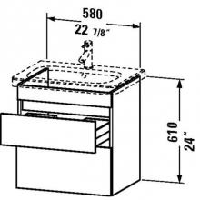 Duravit DS648005118 - Duravit DuraStyle Two Drawer Wall-Mount Vanity Unit Pine Terra|White