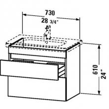 Duravit DS648103143 - Duravit DuraStyle Two Drawer Wall-Mount Vanity Unit Silver Pine|Basalt