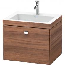 Duravit BR4600O1079 - Brioso One Drawer C-Bonded Wall-Mount Vanity Kit Walnut