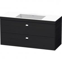 Duravit BR4608N1016 - Brioso Two Drawer C-Bonded Wall-Mount Vanity Kit Oak Black