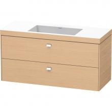 Duravit BR4608N1030 - Brioso Two Drawer C-Bonded Wall-Mount Vanity Kit Natural Oak