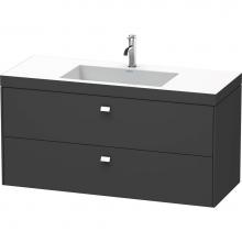 Duravit BR4608N1007 - Brioso Two Drawer C-Bonded Wall-Mount Vanity Kit Concrete Gray