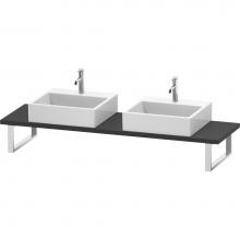 Duravit LC105C04949 - L-Cube Console with Two Sink Cut-Outs Graphite