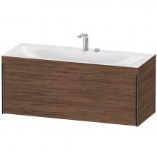 Duravit XV4612EB221C - XViu One Drawer C-Bonded Wall-Mount Vanity Kit Walnut Dark