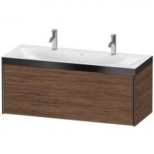 Duravit XV4613OB221P - XViu One Drawer C-Bonded Wall-Mount Vanity Kit Walnut Dark