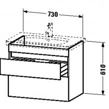 Duravit DS648105318 - Duravit DuraStyle Two Drawer Wall-Mount Vanity Unit Chestnut Dark|White