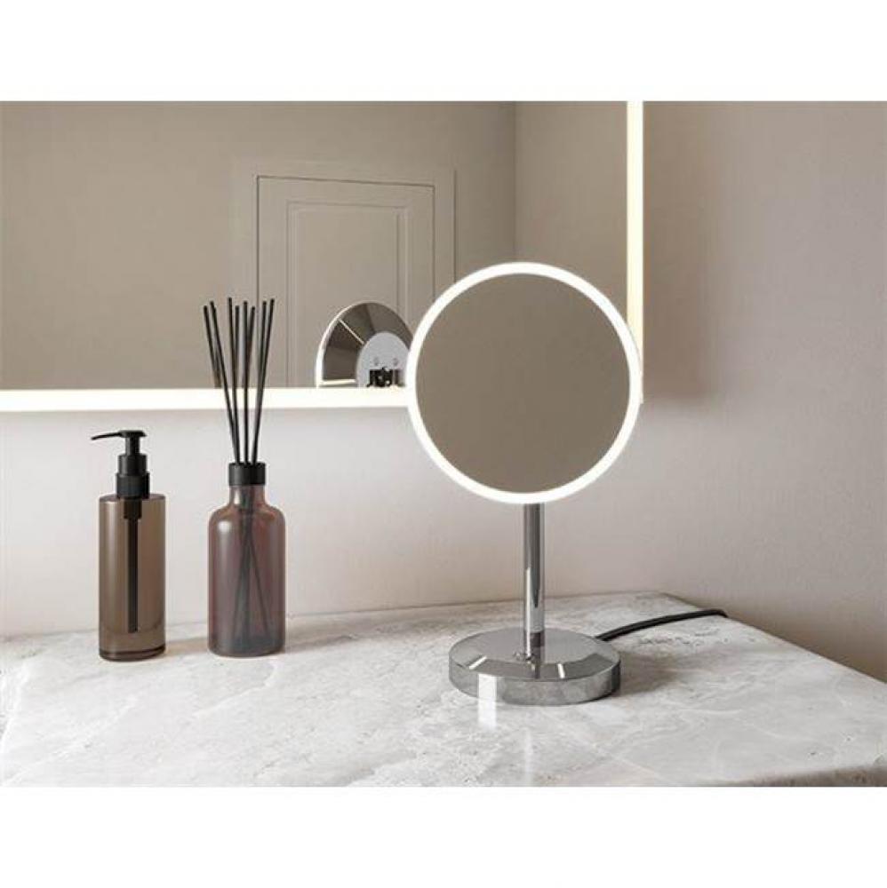 VIZO MAKEUP MIRROR/FREE STANDING/8''/RD FRAME&MIRROR/BLACK